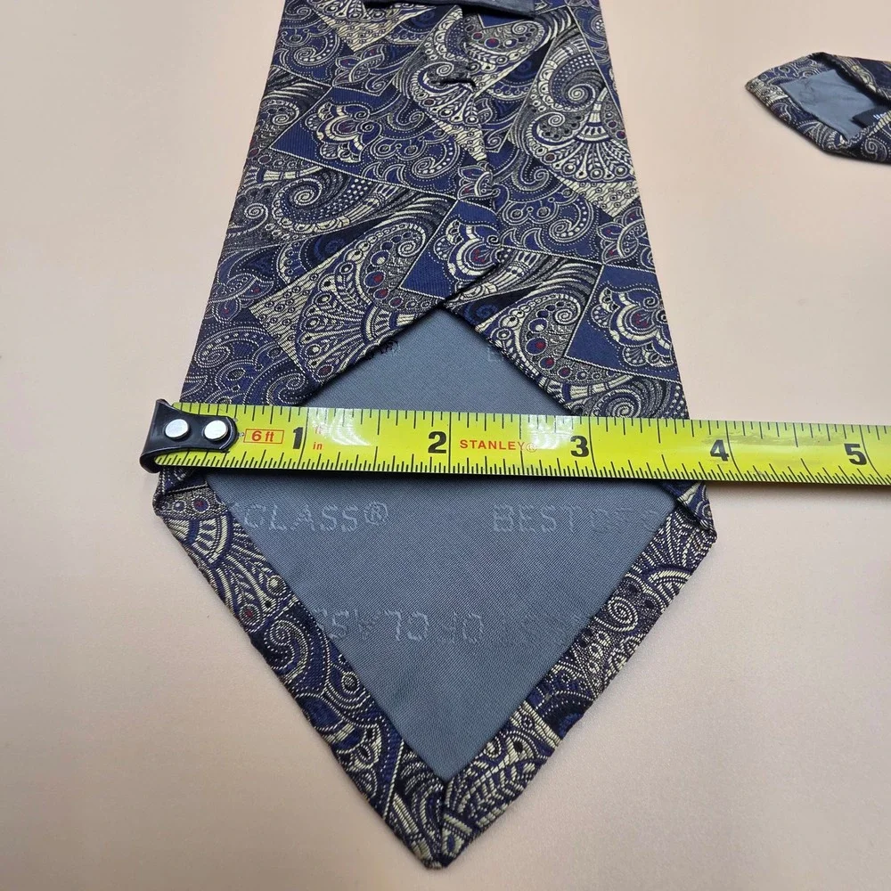 Robert Talbott Best of Class Nordstrom Mens Silk Tie Blue Gold Paisley Geometric